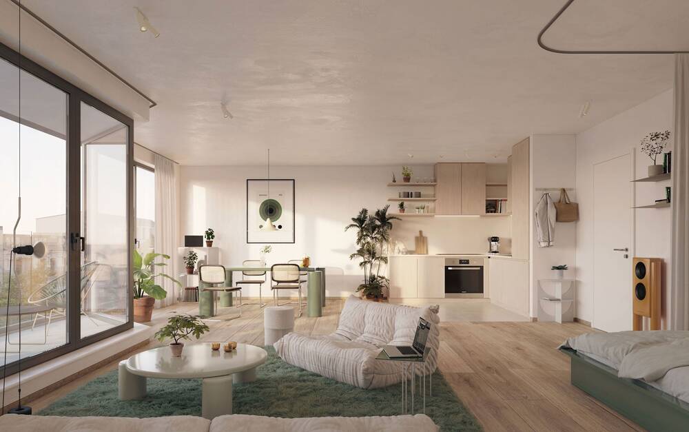 Appartement te  koop in Evere 1140 206000.00€ 0 slaapkamers 36.50m² - Zoekertje 162492